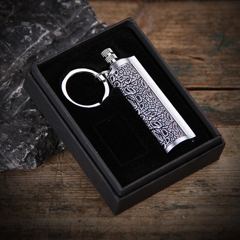 wholesale lighter bulk bottle opener windproof durable waterproof keychain lighter matches emergency keychain flint fire starter