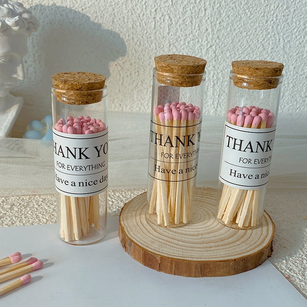 Empty Customized Promotional Matches Wooden Matchsticks Glass Bottle For Candle Jar