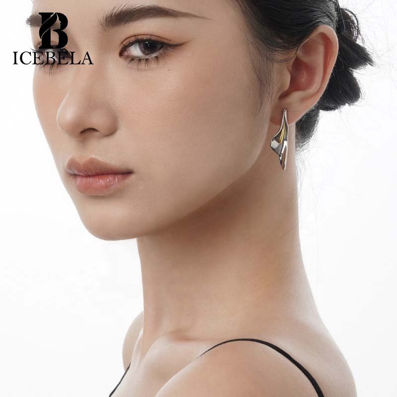 Fashion Designer Fine Jewelry 925 Sterling Silver Color Matching Flower Design Stud Earrings Long Flower Earrings For Women