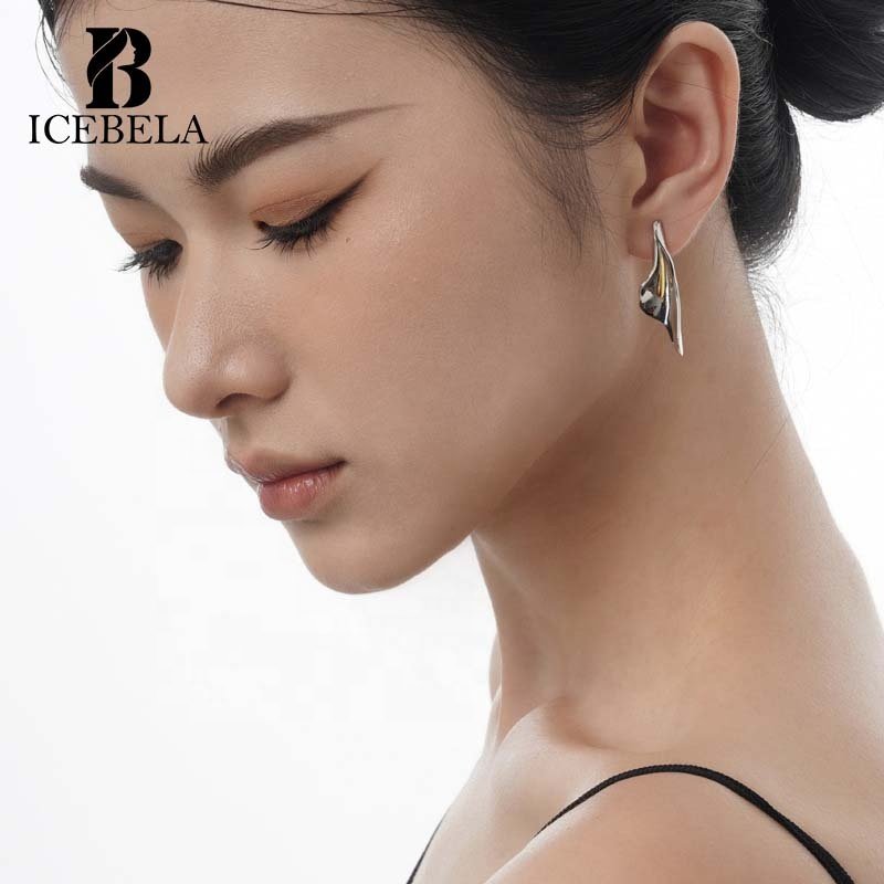 Fashion Designer Fine Jewelry 925 Sterling Silver Color Matching Flower Design Stud Earrings Long Flower Earrings For Women
