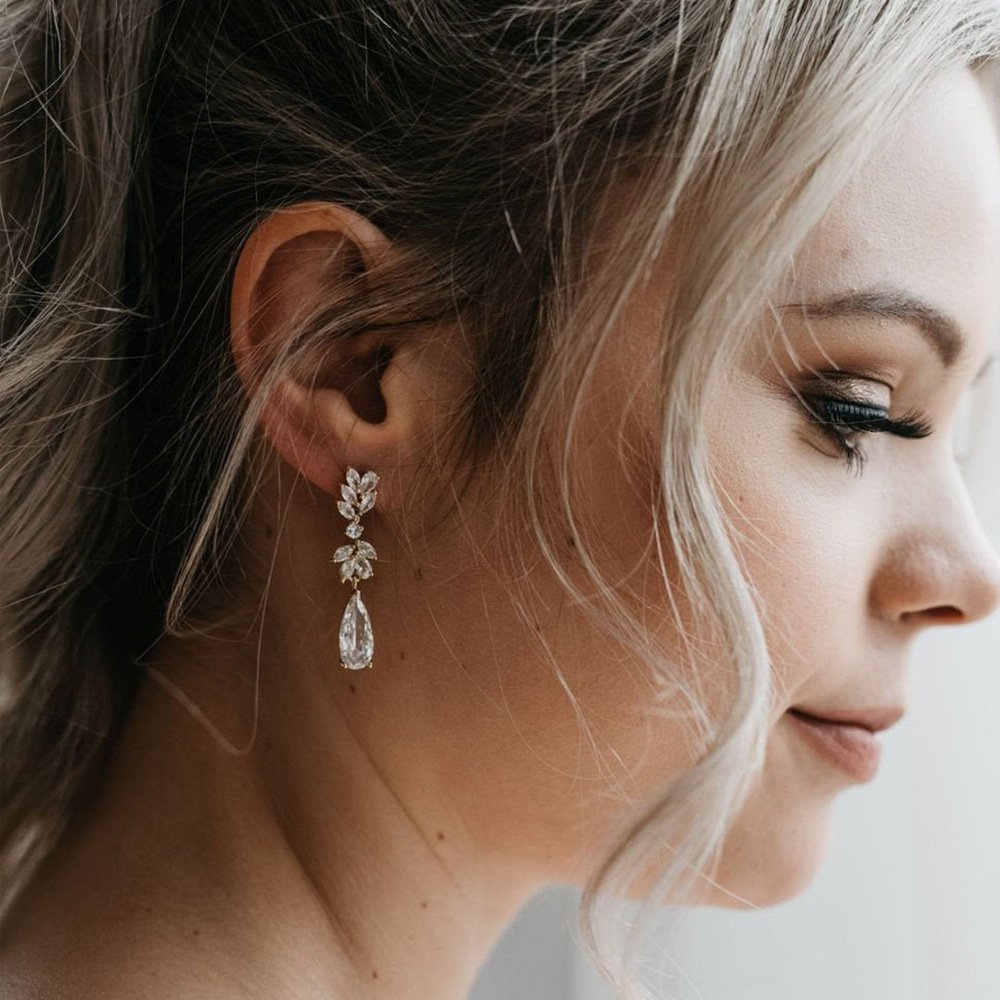 European and American Horse Eye Drop Zircon Earrings Fashion All-match Earrings Women Bridal Jewelry Factory Direct Sales
