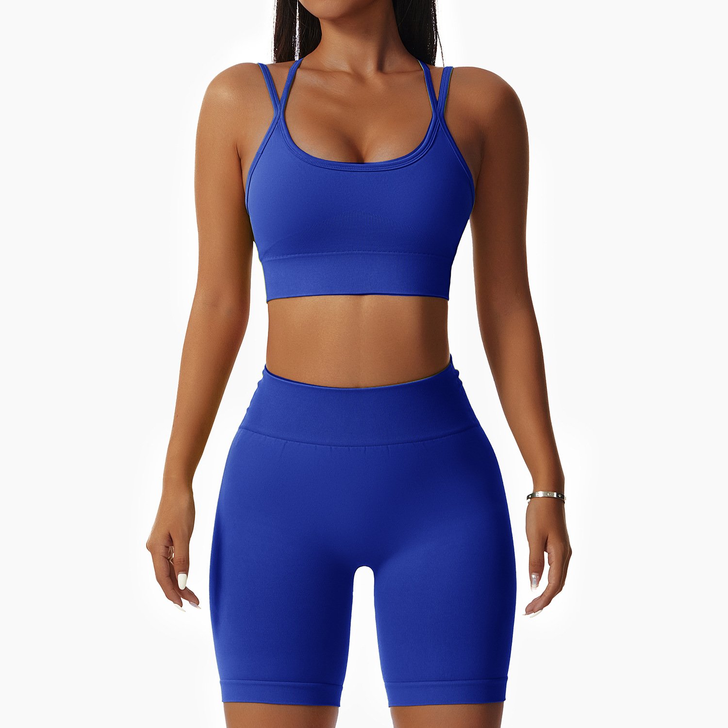 Wholesale New Custom Butt Lifting Workout Nylon Athletic Matching Sexy Gym Fitness Summer Yoga Biker Women Short Sets
