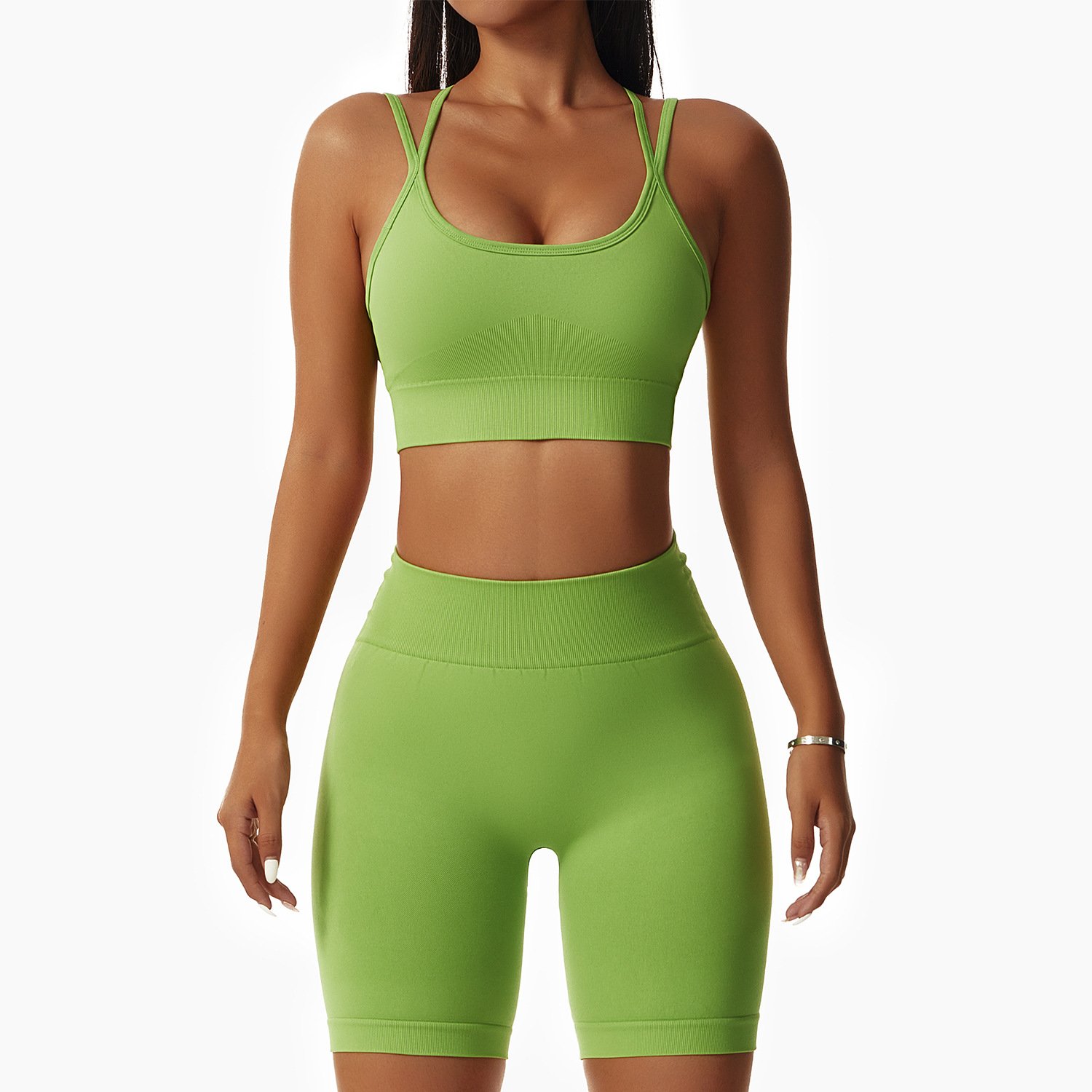 Wholesale New Custom Butt Lifting Workout Nylon Athletic Matching Sexy Gym Fitness Summer Yoga Biker Women Short Sets