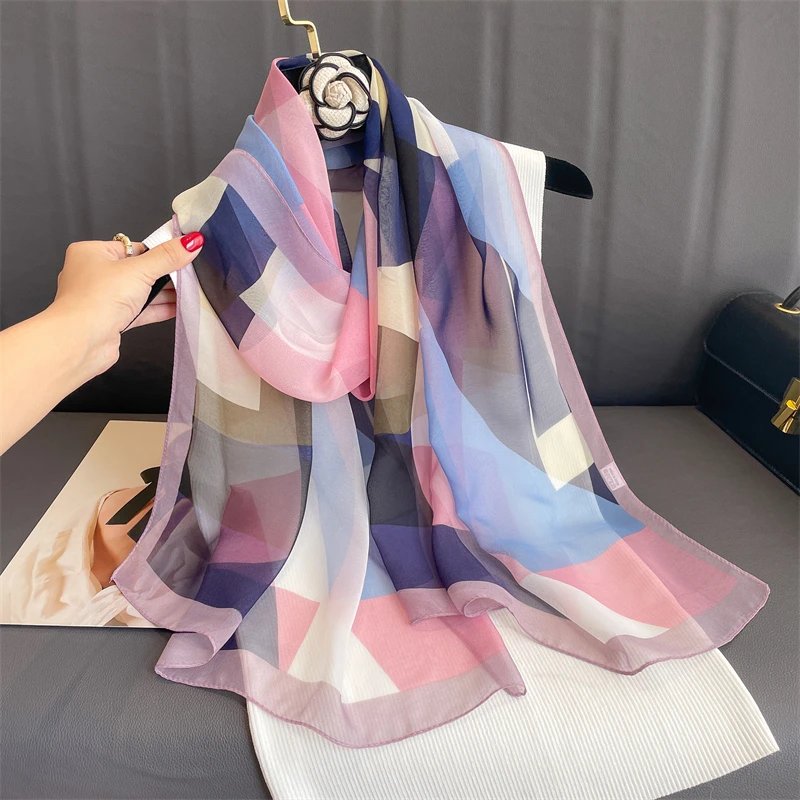 Fashion trend Unique styling headscarf High quality knit 50*160cm chiffon scarf variety Summer