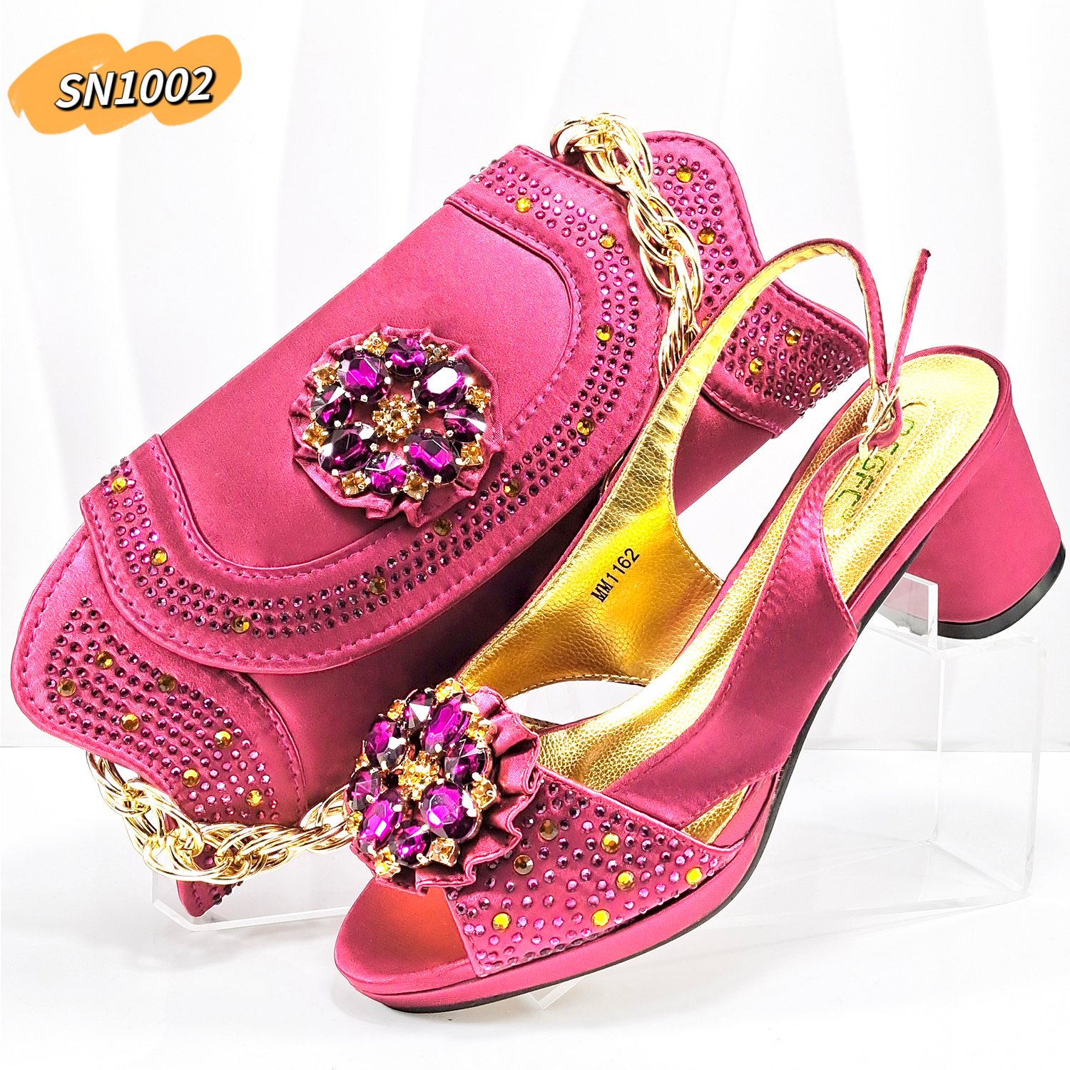 pink latest Italian matching shoes and bag set ladies shoes and bag to match for Nigerian wedding