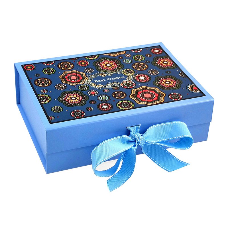 Flat folding cardboard gift box collapsible magnetic box custom magnetic closure foldable boxes