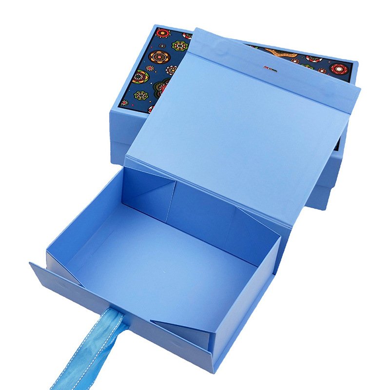 Flat folding cardboard gift box collapsible magnetic box custom magnetic closure foldable boxes