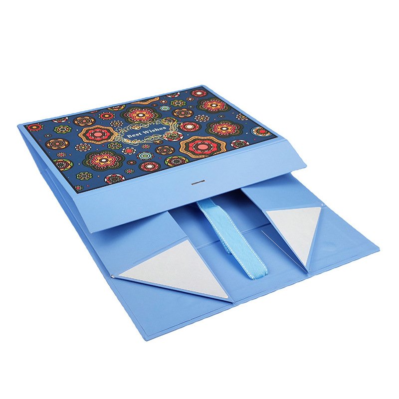 Flat folding cardboard gift box collapsible magnetic box custom magnetic closure foldable boxes