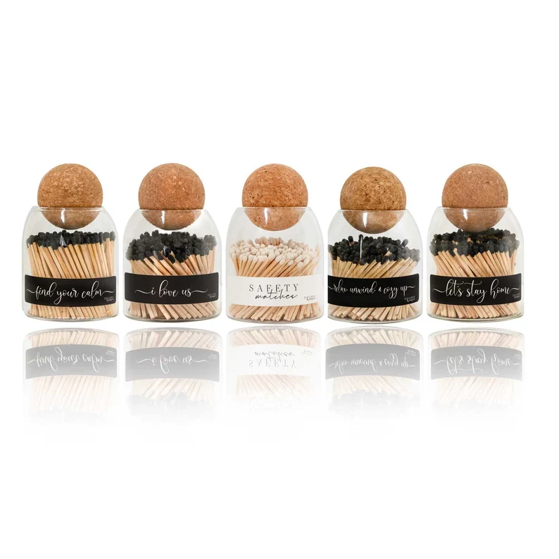 60 Strike On Bottle Matches Sweet Water Decor Small Safety Matches in Apothecary Glass Bottle