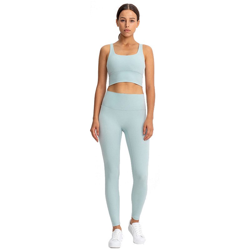 Custom Logo Sexy Back Straps Bra Match V Cut Leggings Set Suit Sports Fitness Gym Wear Women Yoga Sets Fitness Women Sports Sets