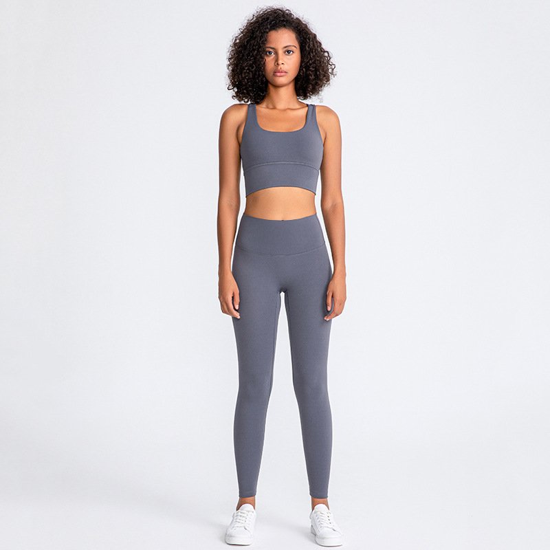 Custom Logo Sexy Back Straps Bra Match V Cut Leggings Set Suit Sports Fitness Gym Wear Women Yoga Sets Fitness Women Sports Sets