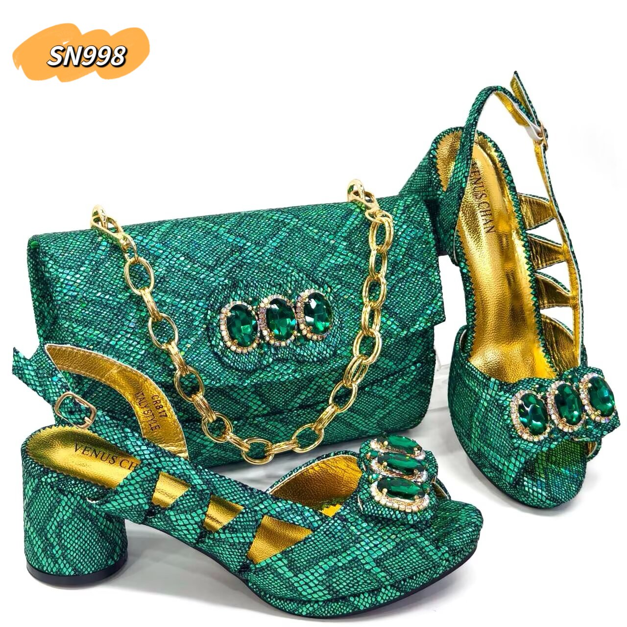 Italian party pink shoes matching bag with rhinestones 6CM luxury women shoes low heels for wedding