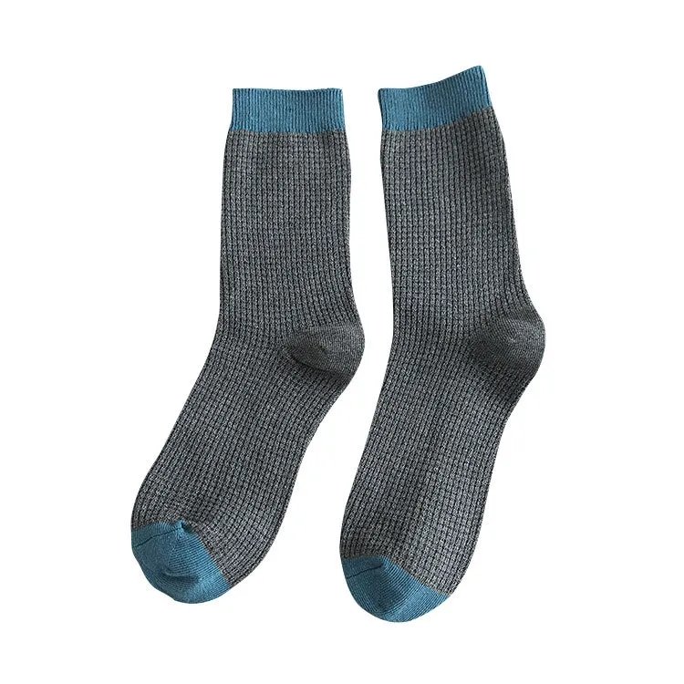 Trendy Middle Tube Splicing Color Cotton Autumn Winter Warm All-matching Men's Socks