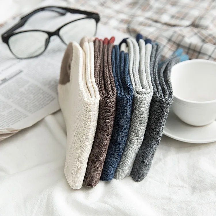 Trendy Middle Tube Splicing Color Cotton Autumn Winter Warm All-matching Men's Socks
