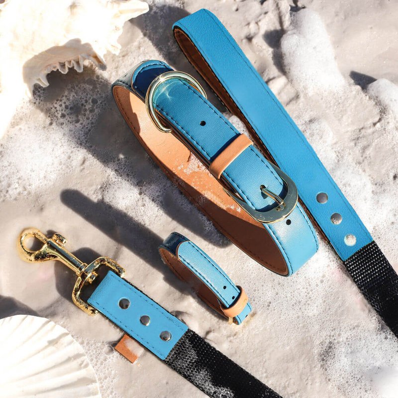 Fullto Handcrafted Dog Necklace with Matching Dog Collar and Pet Owner Bracelet Set