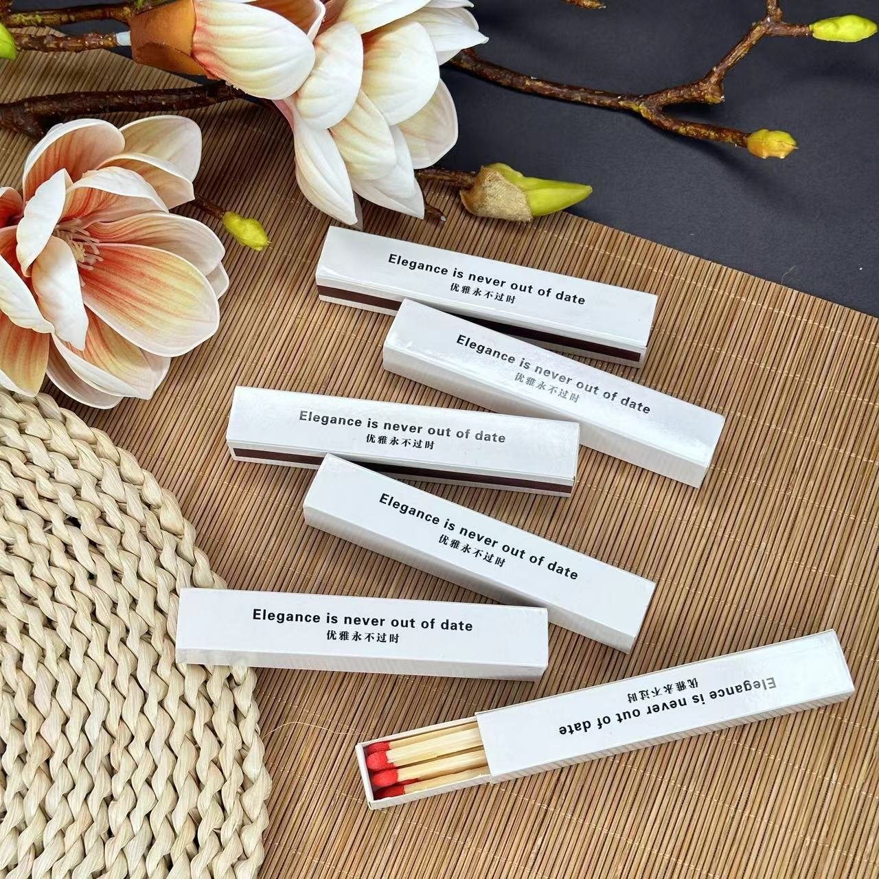 Cigar candle birthday cake matches Customize logo on matchbox long red matches hotel restaurant promotional boxed matches
