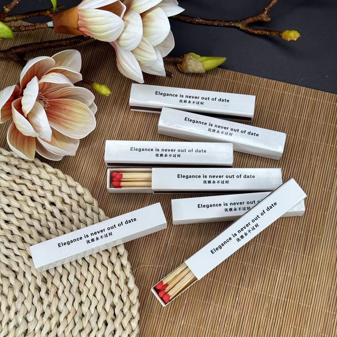 Cigar candle birthday cake matches Customize logo on matchbox long red matches hotel restaurant promotional boxed matches