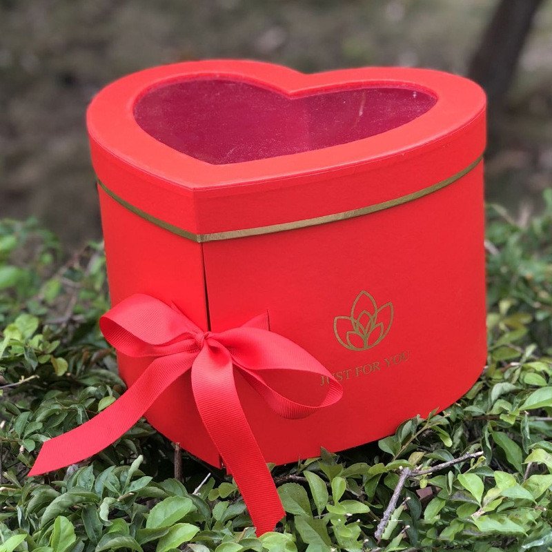 Valentine's Day Heart bow ribbon Chocolate box Double heart-shaped flower box Macaron matching gift box for Mother's Day