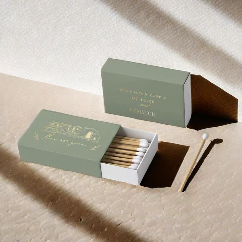 Rushed Hc 12 Food Beverage Manufacture Matches Custom Matchbox Colored Matchsticks Father's Day Bubble Tea