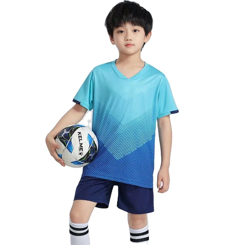 Custom Boys Breathable Football kit shirt sublimation jersey kit de foot enfant Soccer Jersey Uniform
