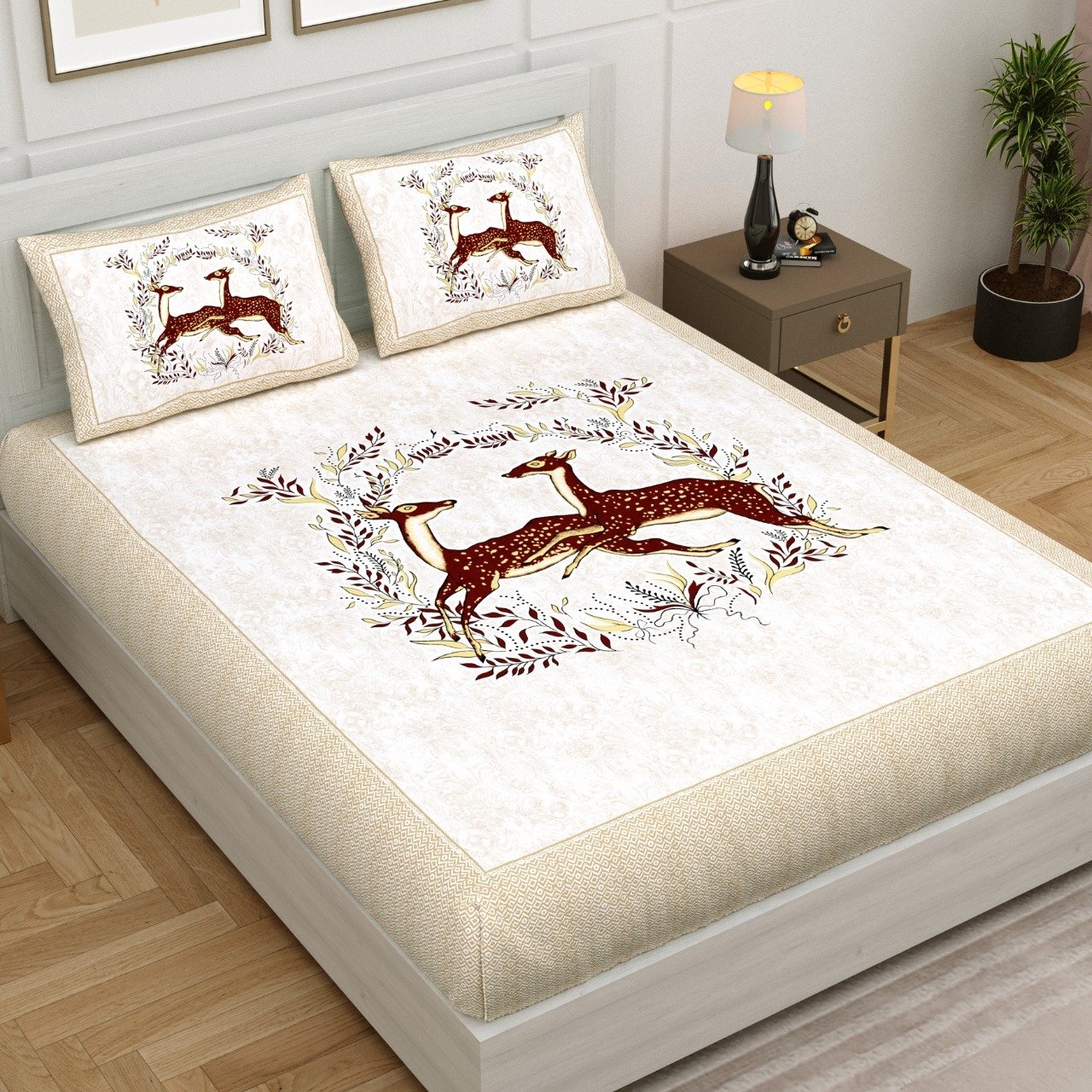 Jaipuri Cotton Printed Bedsheet