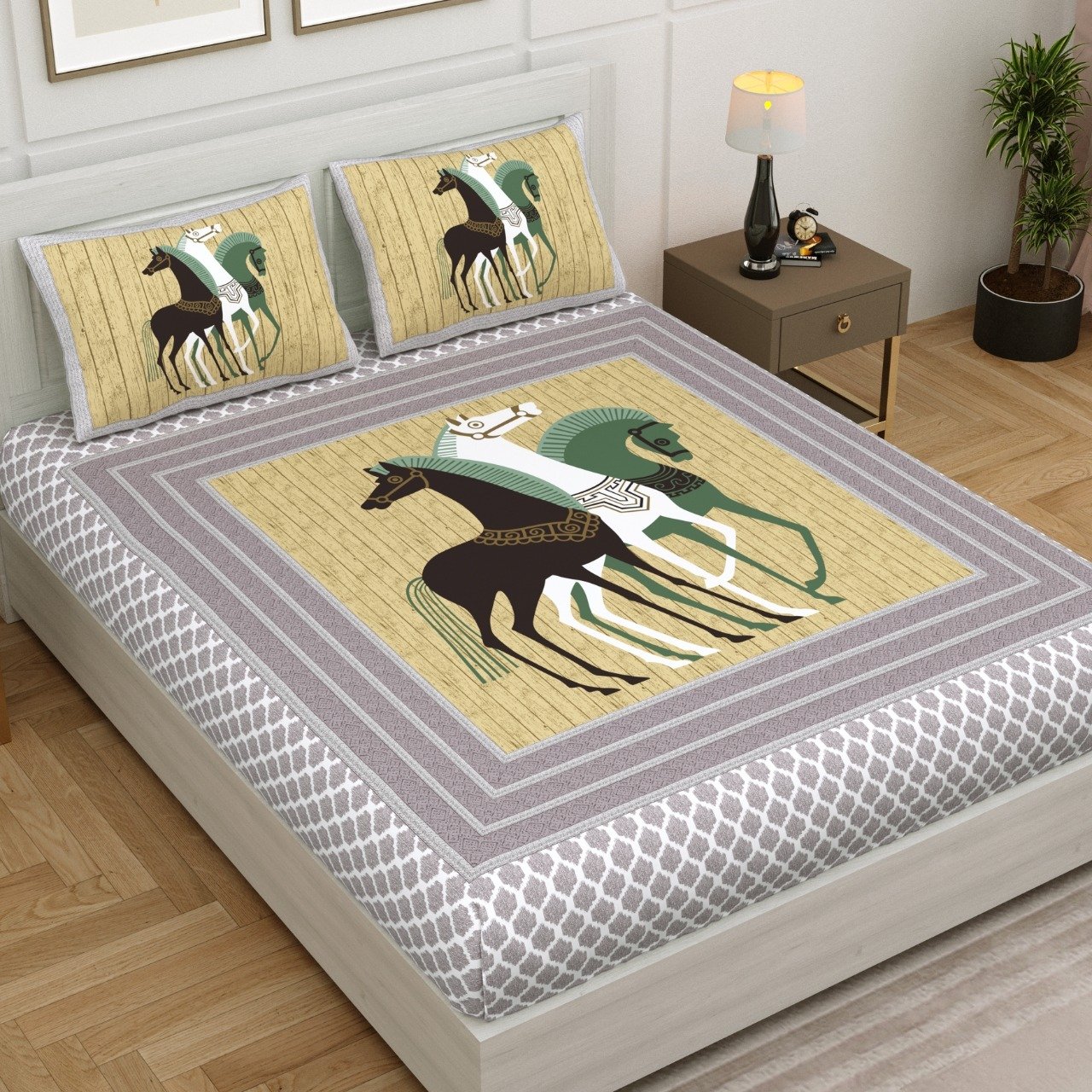 Jaipuri Cotton Printed Bedsheet
