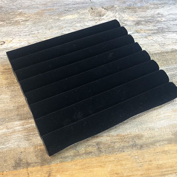 Velvet Half Tray Insert With Slots For Rings Display Wooden Cuboid Jewelry Rings Displays Box With Sponge Inside 20x15x3.2cm