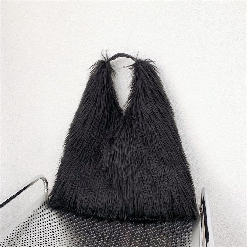 ins hot fur winter breathable purse women shoe and bags matching sets