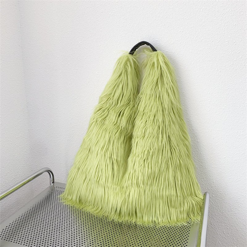 ins hot fur winter breathable purse women shoe and bags matching sets