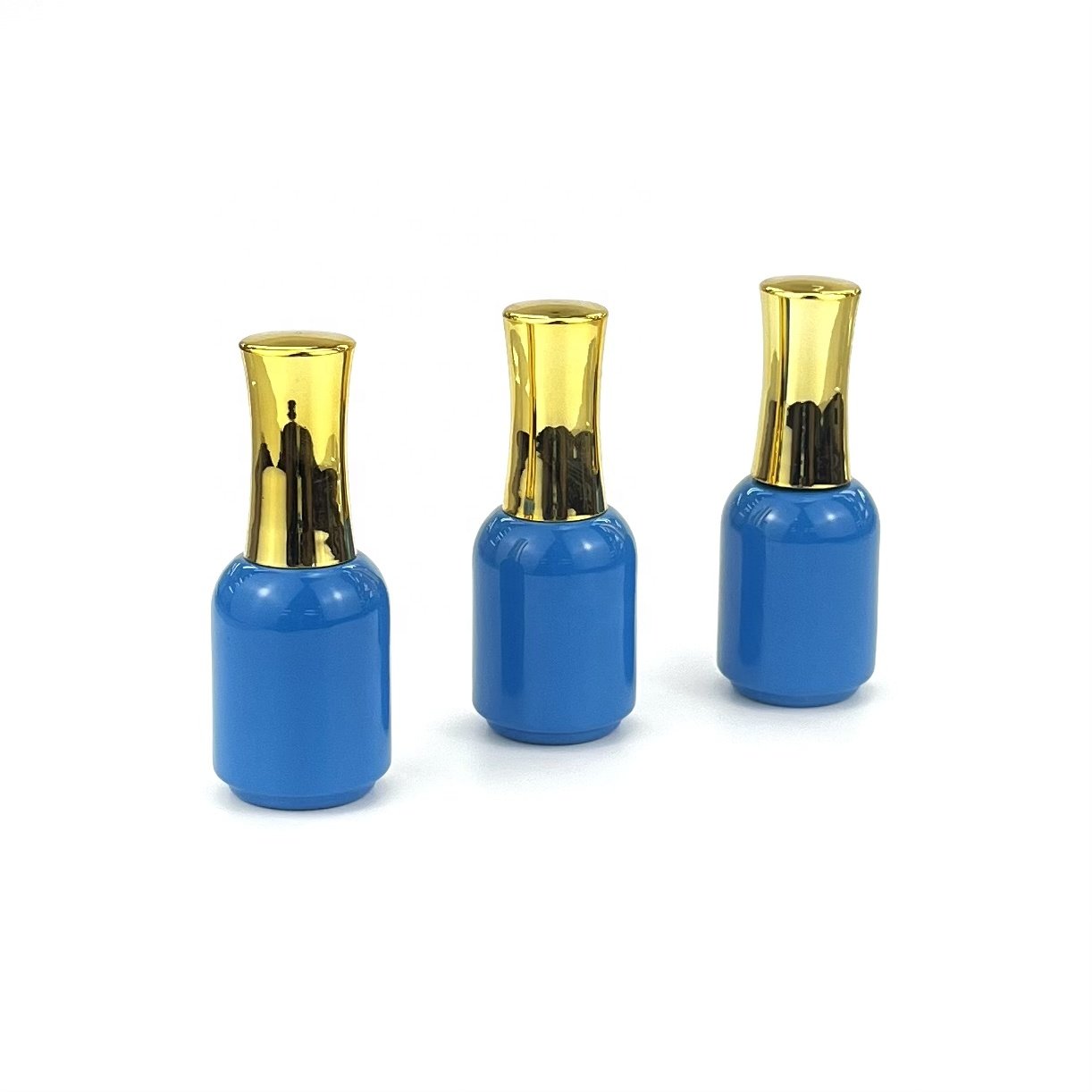20ml high-end blue empty nail polish bottle for nail polish gel matching LIDS and brushes factory custom styles and colors