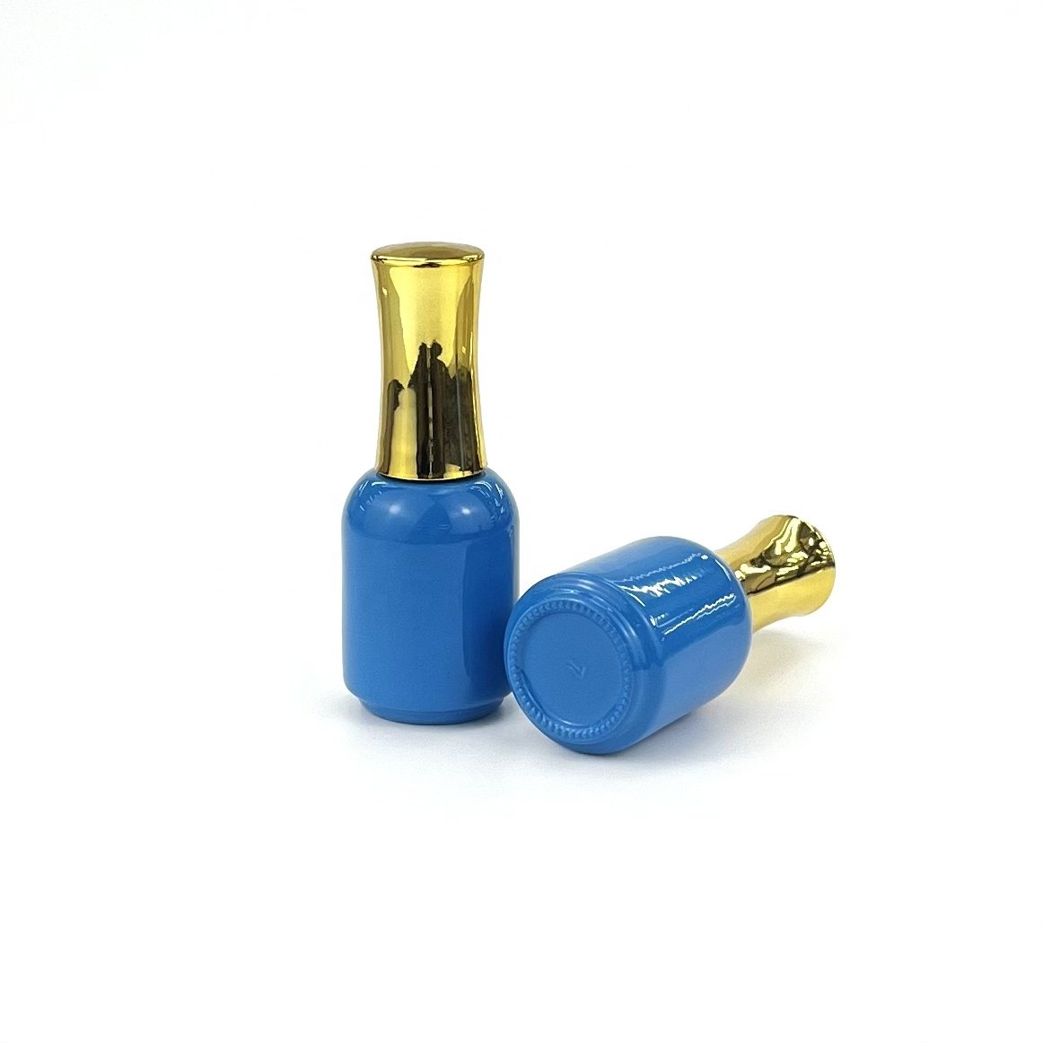 20ml high-end blue empty nail polish bottle for nail polish gel matching LIDS and brushes factory custom styles and colors
