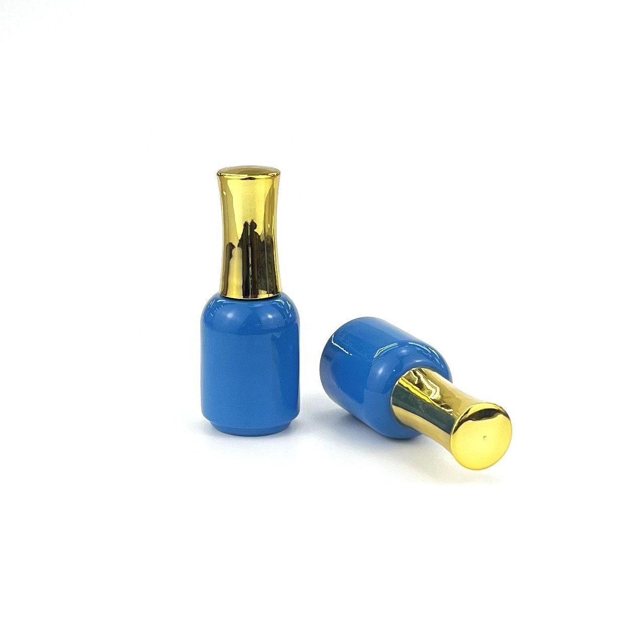 20ml high-end blue empty nail polish bottle for nail polish gel matching LIDS and brushes factory custom styles and colors