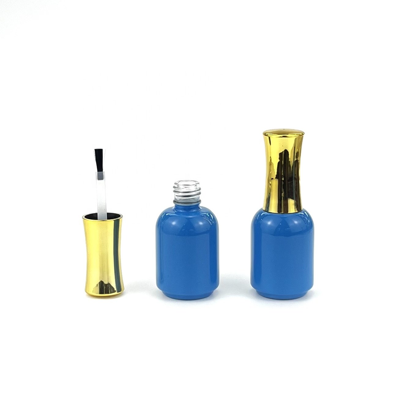 20ml high-end blue empty nail polish bottle for nail polish gel matching LIDS and brushes factory custom styles and colors