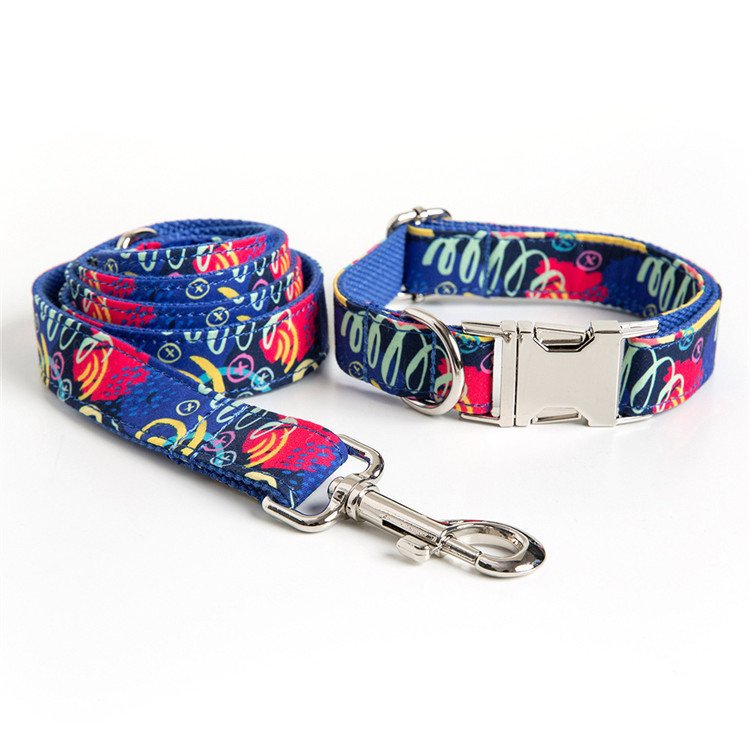 Luxury Custom OEM Dog Collar with Name Plate personalized design dog collars and matching leash sets