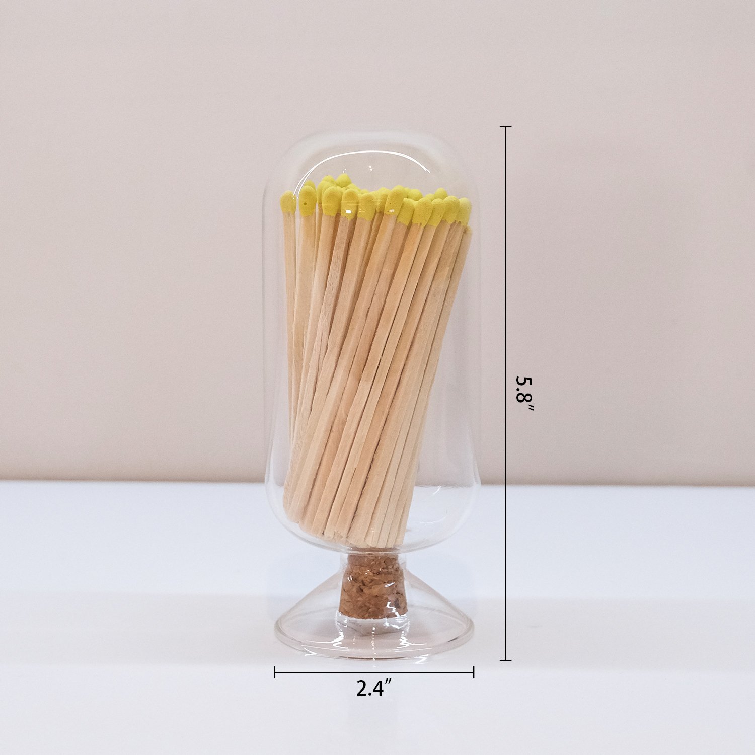 Wholesale Customized Match Decorative Custom Logo Long Wooden Stick Glass Bottle Of matches with logo