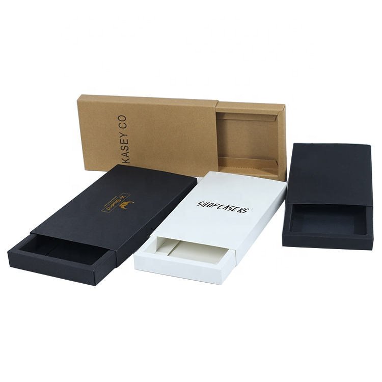 Custom Folding packaging box with window Kraft Paper Box Slide Open Box