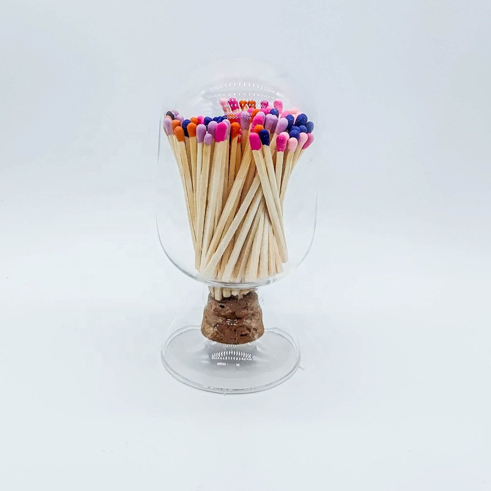 Match Jar Factory wholesale Cloche Glass bottle matches safety custom color match tips
