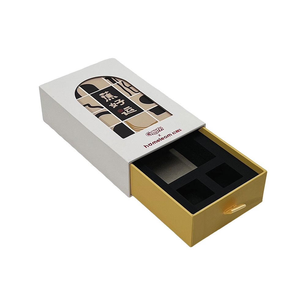 Package Solution Custom Logo Design Premium Recycled Slide Drawer Paper Packaging Gift Box with Foam insert