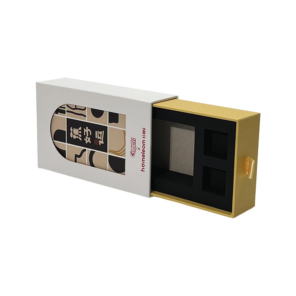 Package Solution Custom Logo Design Premium Recycled Slide Drawer Paper Packaging Gift Box with Foam insert