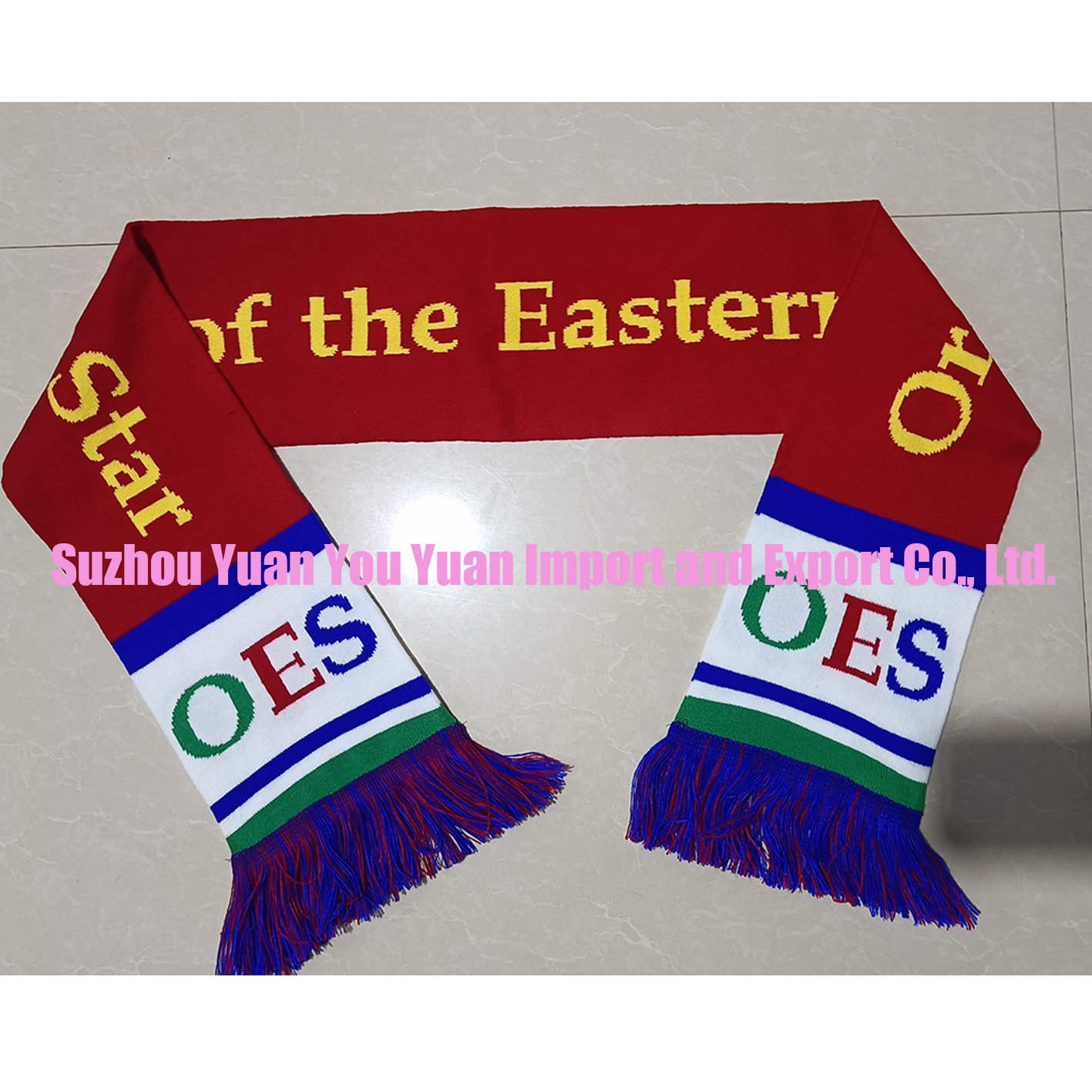 custom 145x17cm Knitted ORDER OF THE EASTERN STAR OES matching Winter scarf and hat