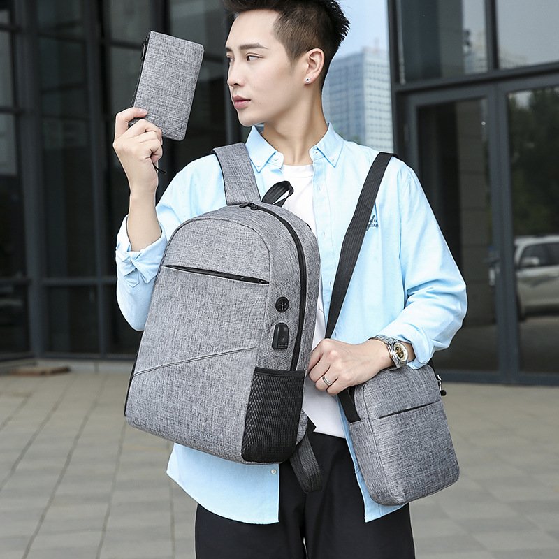 2023 High Quality Hot Sale Simple Vintage College Bags 3-in -1 Large Capacity Travel Backpack Neutral Custom Backpack Laptop Bag