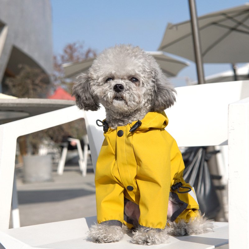 High Quality Outdoor Pet Reflective Raincoat All-inclusive Breathable Casual Color Matching Dog Clothes