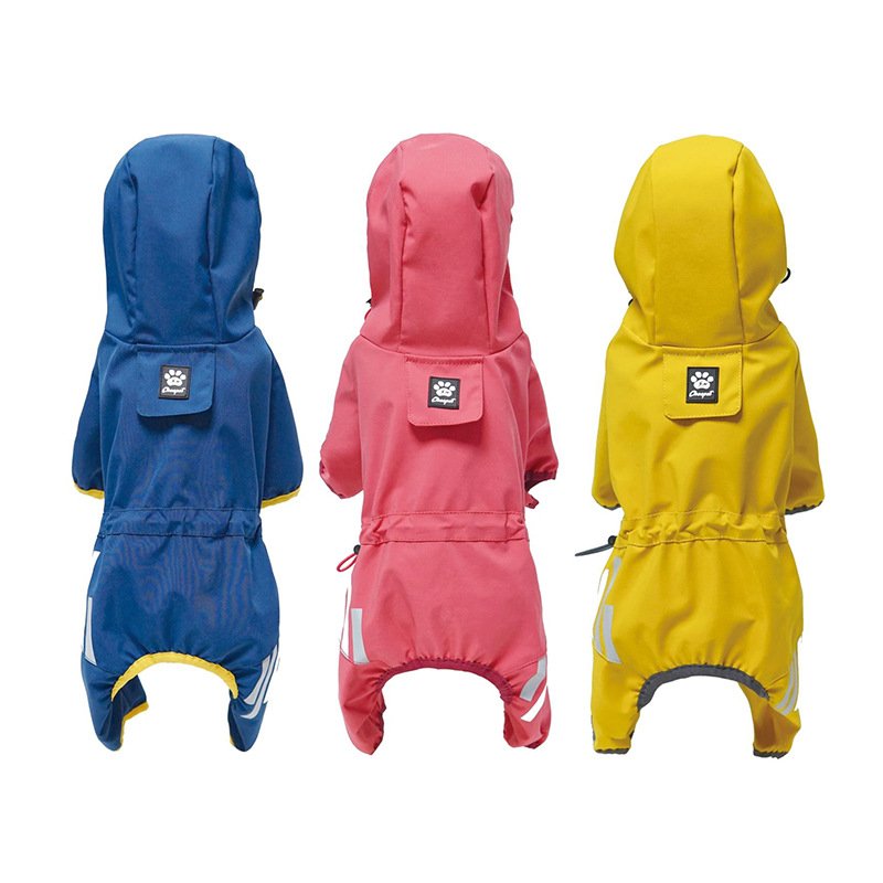 High Quality Outdoor Pet Reflective Raincoat All-inclusive Breathable Casual Color Matching Dog Clothes