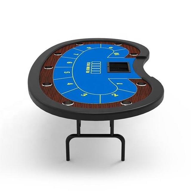 YH 96inch Gambling Professional Oval European Poker Tour Match Folding Legs Texas Holden Poker Table With Dealer Tray