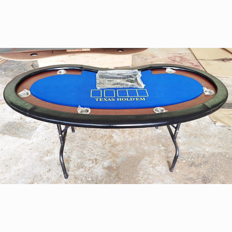 YH 96inch Gambling Professional Oval European Poker Tour Match Folding Legs Texas Holden Poker Table With Dealer Tray