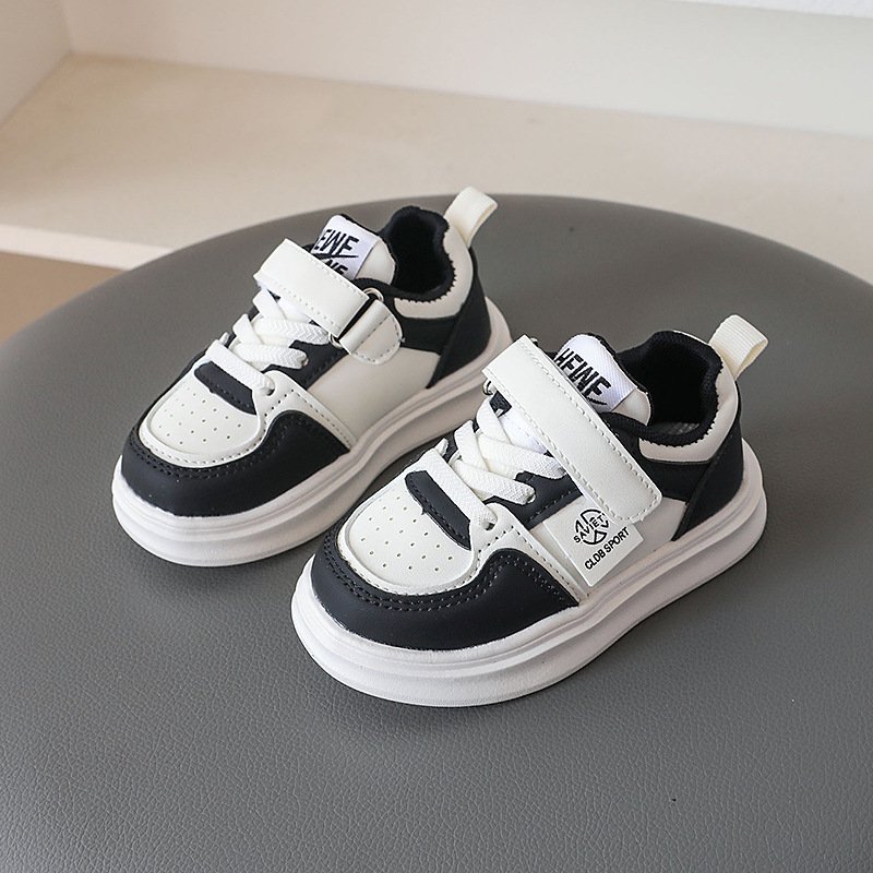 Children's spring color matching sneakers boys fall net surface non-slip shoes girls simple lightweight breathable casual shoes