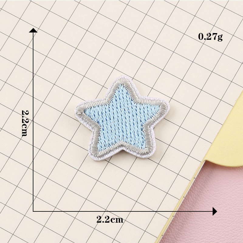 Ins Style Girls Like Lovely Self-adhesive Embroidered Stickers Easy Match Decorative Star Bowknot Patches For Journal