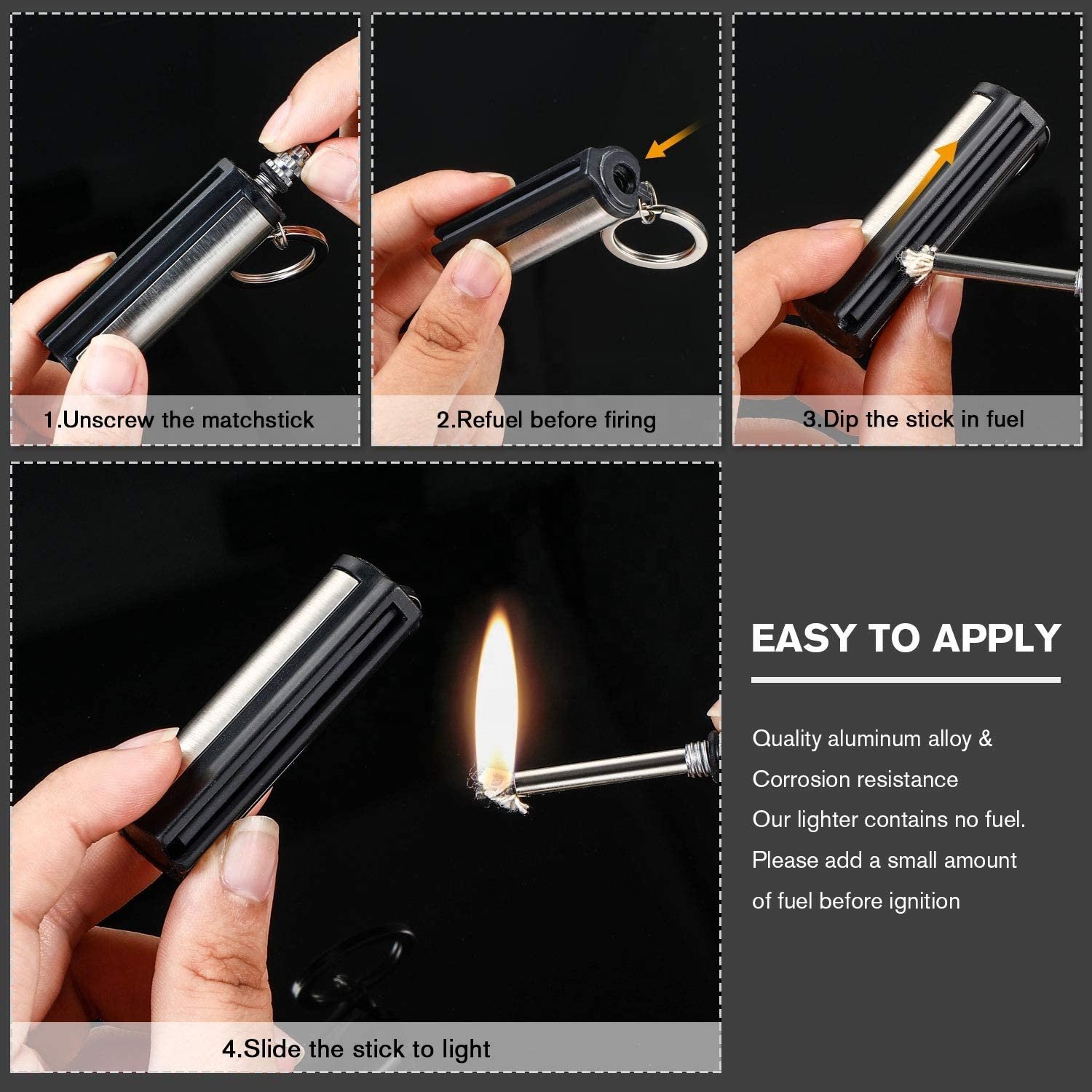 Kongbo Permanent Metal Match Stick Flint Fire Starter Lighter Keychain Waterproof Match