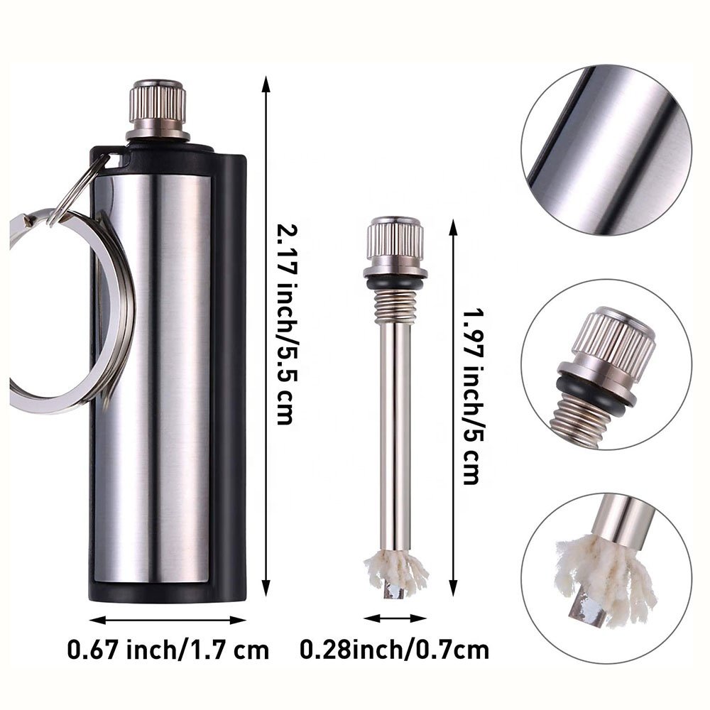 Kongbo Permanent Metal Match Stick Flint Fire Starter Lighter Keychain Waterproof Match