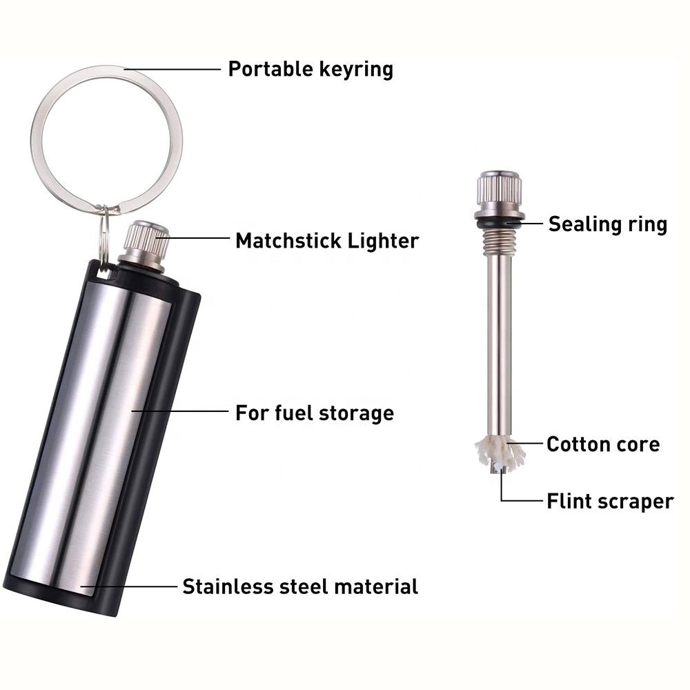 Kongbo Permanent Metal Match Stick Flint Fire Starter Lighter Keychain Waterproof Match